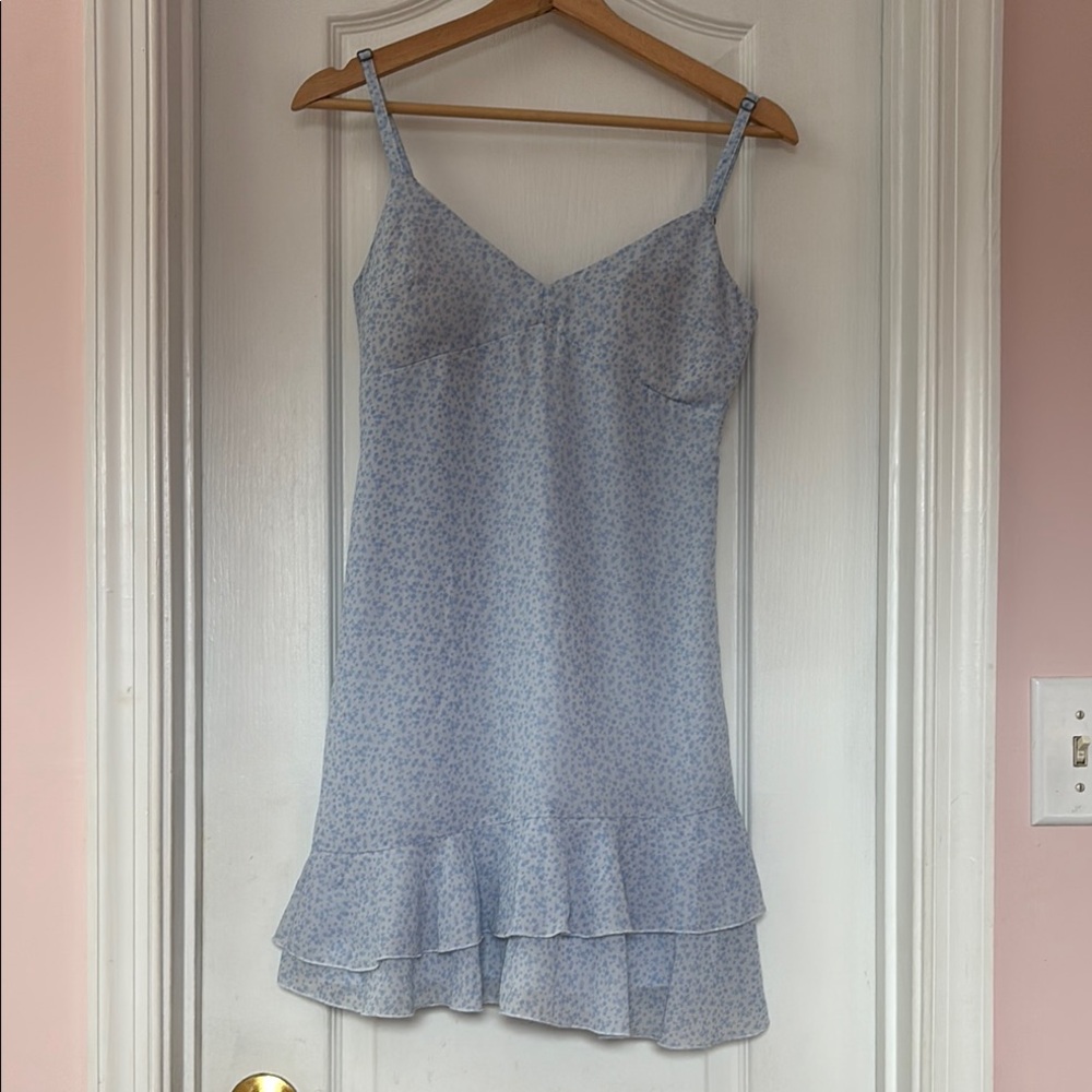 Hollister Blue Mini Dress with Ruffled Hem